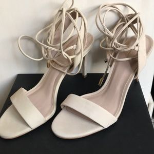 Tan sued heels